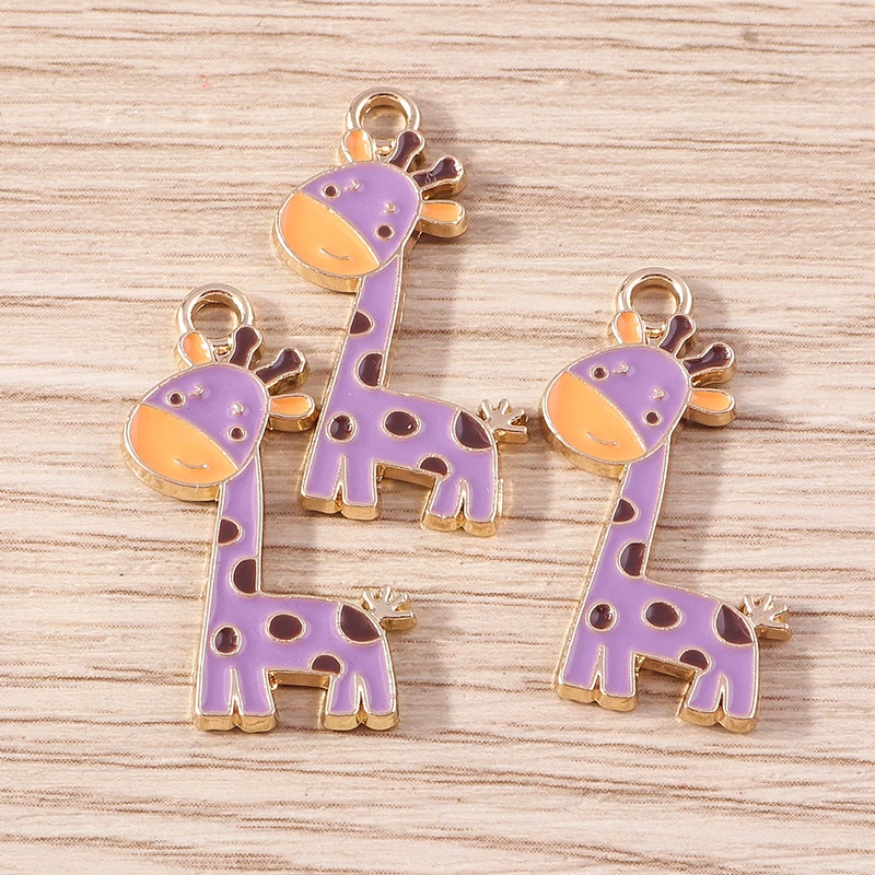 10 stücke Lila Farbe Nette Emaille Tier Eule Katze Vogel Charms Anhänger für Die DIY Ohrringe Halsketten Armbänder Schmuck Erkenntnisse – Detail 23