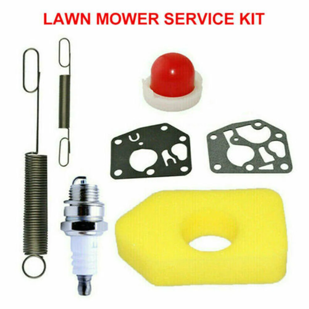 

7Pcs/set Lawn Mower Service Kit Repair Set Governor Springs Primer Bulb Air Filter Plug For Classic Sprint Engines Power Tools
