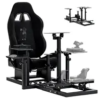 Flight Sim Cockpit: Adjustable Racing Seat/Wheel Stand, Fits HOTAS & Logitech G29/G920 (No Wheels/Pedals/Throttle/Joystick) 1