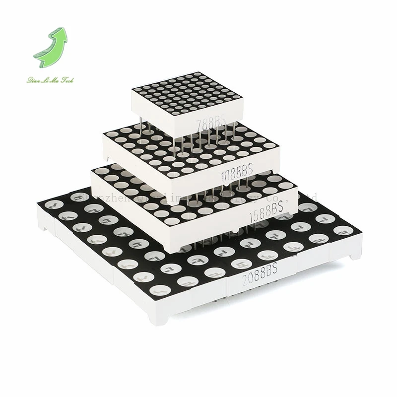 LED 도트 매트릭스 디스플레이, 일반적인 포지티브 레드, 브라이트 16 핀, 8x8, 1.9mm, 3.0mm, 3.75mm, 5.0mm, 10 개