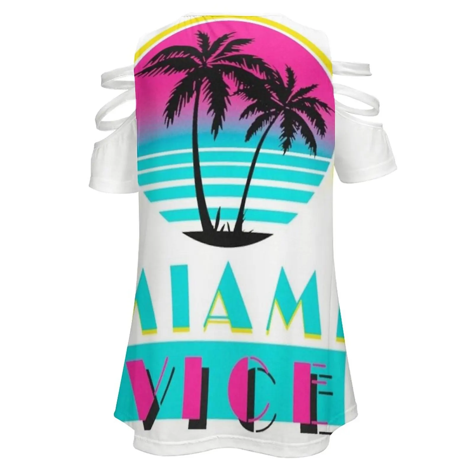 305 T-Shirt Womens High Waisted Cafecito Miami Heat Vice