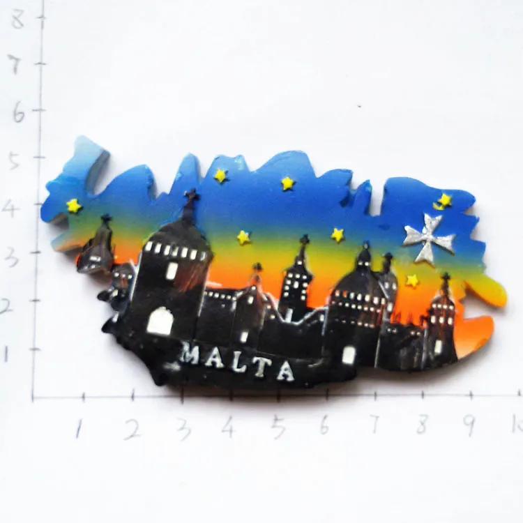 Magnete da frigorifero 3D Malta, souvenir decorativo in resina