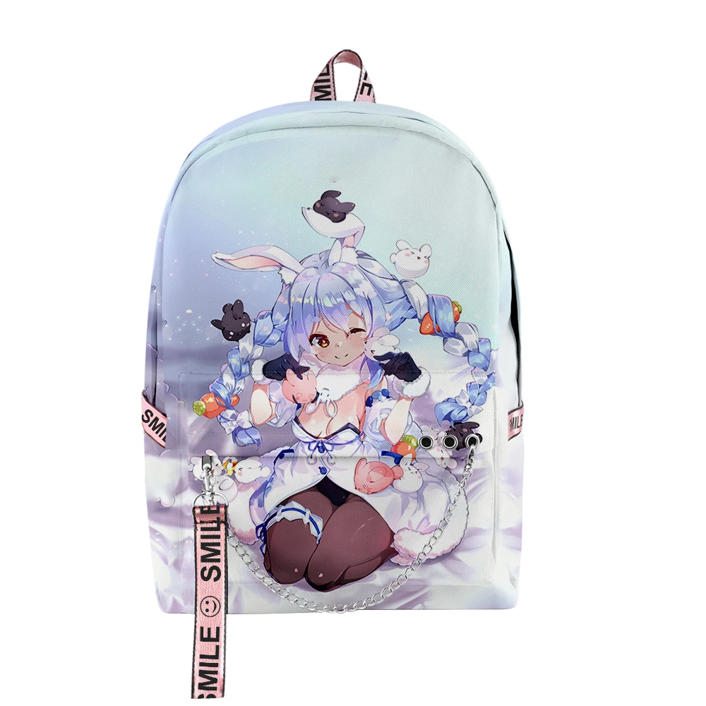 

Popular Youthful School Bags Unisex Hololive Usada Pekora Travel Bags 3D Print Oxford Waterproof Notebook Shoulder Backpacks