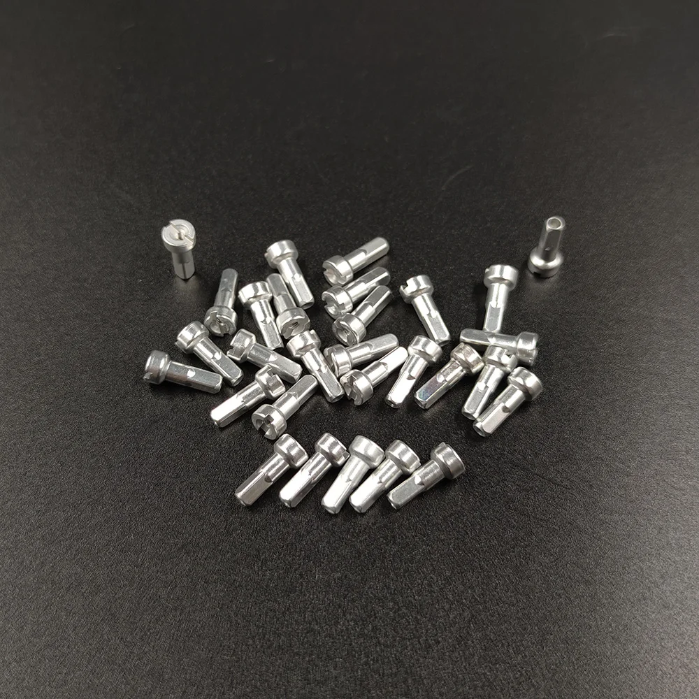 Ultralight EASEDON MV Silver Bicycle Nipples 14G Gauge 2.0 14mm Round Head Aluminum Alloy 0.5g High Strength MTB Road Bike Parts