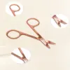 1Pcs stainless steel Eyebrow Scissor Electroplated Rose Gold Mini scissors Makeup Eyelash Trimmer Facial Beauty Scissors 3