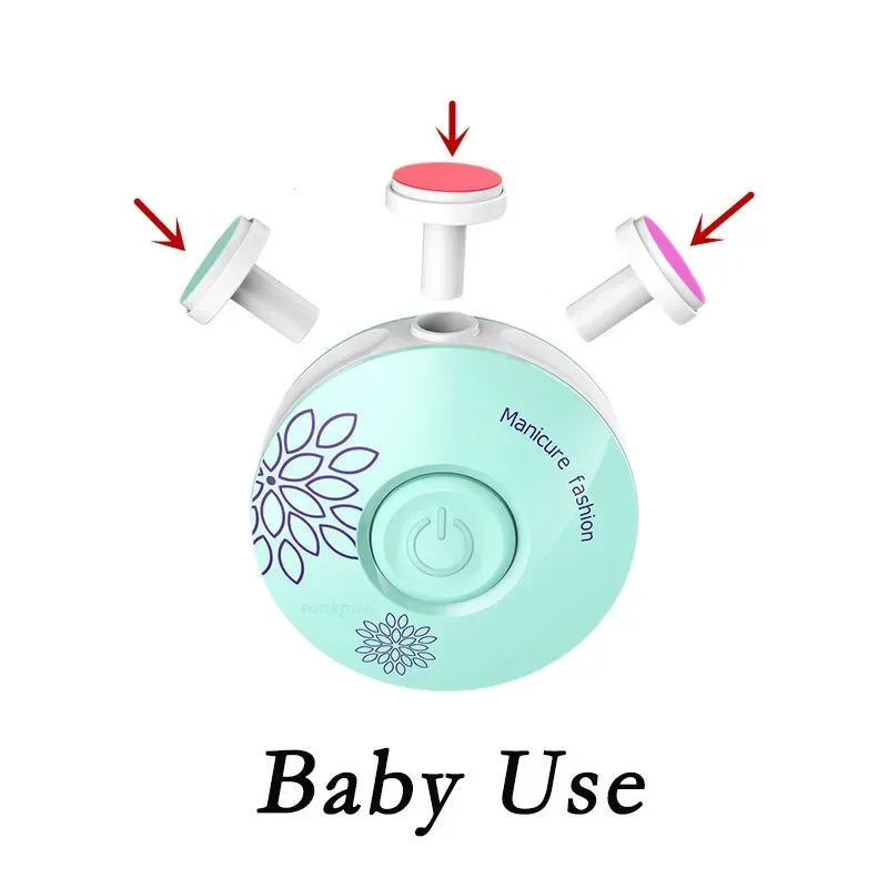 Baby Nail Care Trimmer Electric Kids Nail Pedicure Clippers Cutter Infant Polisher Scissors 6pcs Grinding Head For Newborn 5