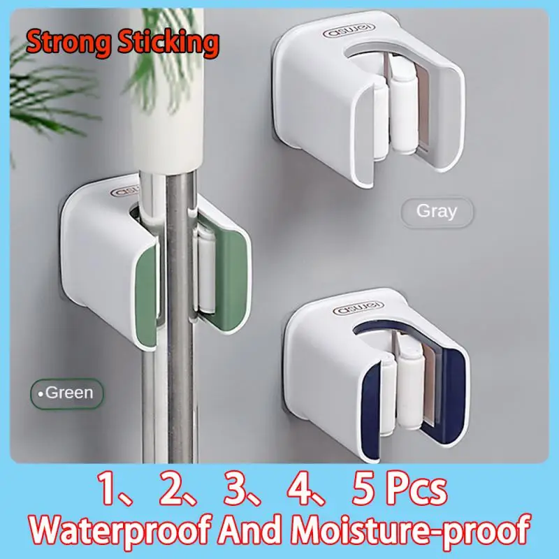 

1~5PCS Wall-mounted Mop Storage Rack Bathroom Straw Hook Brush Broom Hanger High Quality Household Storage Rack For Home