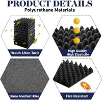 12PCS Self-Adhesive Soundproofผนังแผงอะคูสติกโฟมกระเบื้องลดเสียงรบกวนHome Studioห้องนอนSound Deadening Stick 3