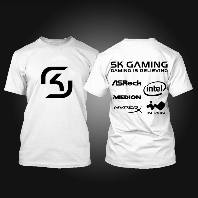 New CSGO Anti Terrorist SK Gaming Team T Shirt Elite Uniform Crew Neck Summer Autumn Esports Streetwear Pro Player Design