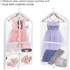 3PCS Clear PVC Dance Costume Bags for Kids 40-Inch Hanging Garment Bags Suitable for Dance Competitions And Suit Storage 3