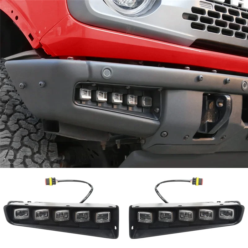 Ford Bronco 2021-2023 2/4 도어 용 LED 안개등 어셈블리, 범퍼 안개등 주간 주행 등 액세서리
