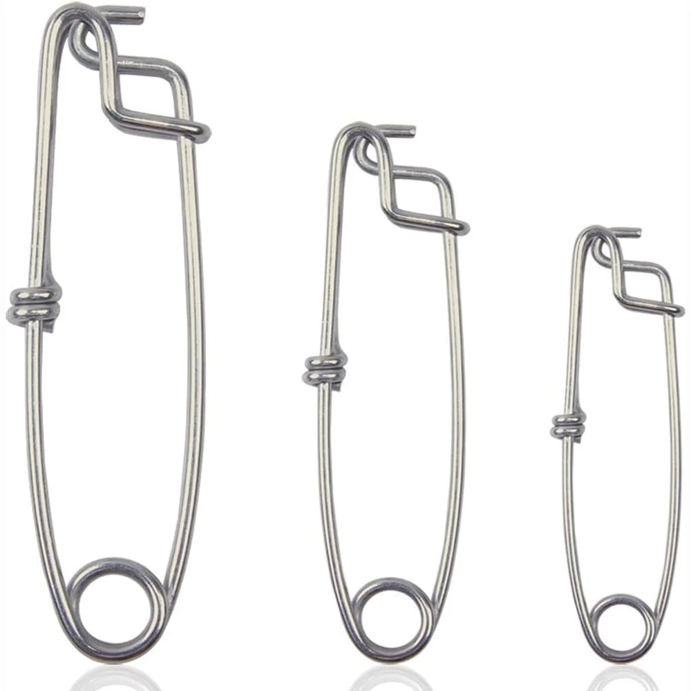 3Pcs Longline Angeln Snap Clips Edelstahl Starke Lange Clips Zweig Aufhänger Floatline Thunfisch Clips Angelgerät Stecker