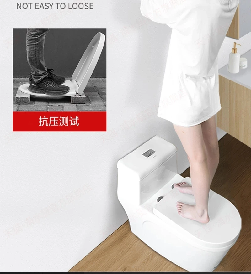 Toilet Seat Cover Toilet Seat Accessories PP Universal Slow-Close Toilet Seat Lid Cover Set Thicken Replacement Antibacterial Square Round O/V Type Toilet Seats