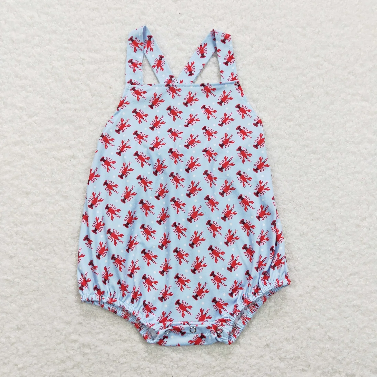 Wholesale Kids Children Crawfish Romper Toddler Newborn Summer Sleeveless One-piece Matching Baby Boy Girl overalls Clothing 4
