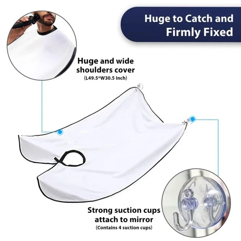 Man Shave Beard Apron Black Hair Shave Apron Ib Trimmer Holder Beard Catcher Waterproof Household Household Cleaning Tools 6