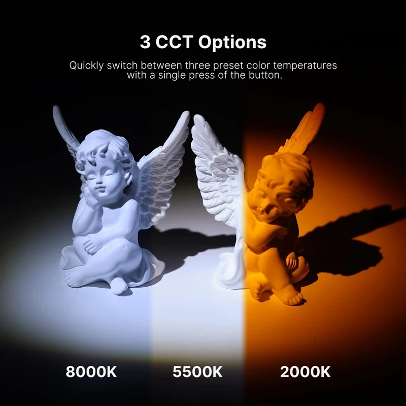 Ulanzi LM07 Videography Flashlight 2000-8000K Dimmable Brightness Outdoor Photography Light with Type-C Charging Waterproof