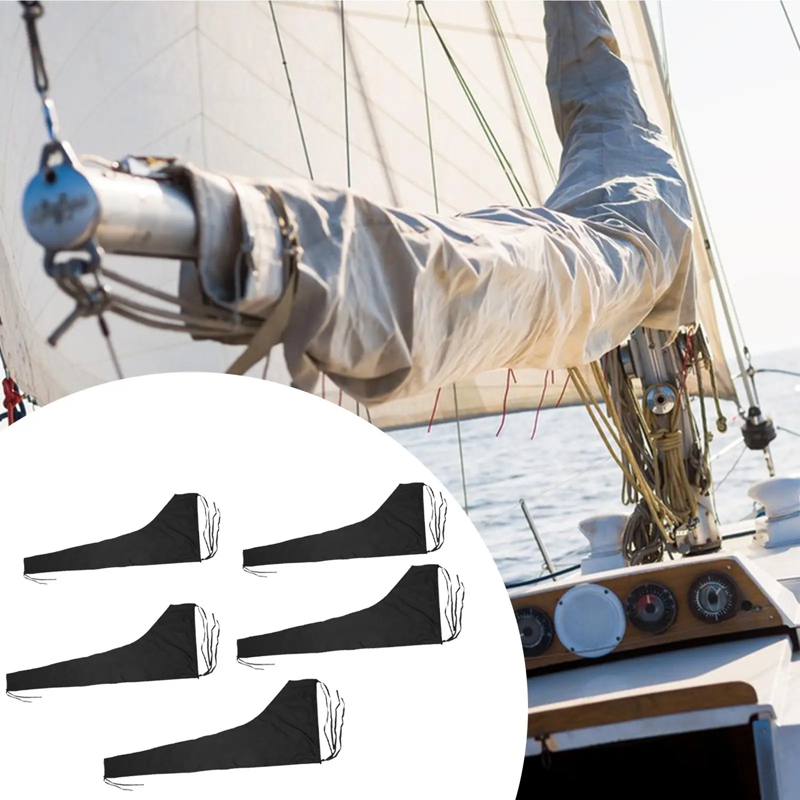 Waterproof Mainsail Boom Cover Easy to Use Adjustable Strap Weather Resistant Dustproof Oxford Cloth Sailboat Shade Sail Cover Waterproof Mainsail Boom Cover Easy to Use Adjustable Strap Weather Resistant Dustproof Oxford Cloth Sailboat Shade Sail Cover