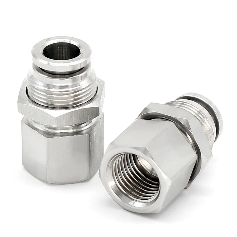 

Tube OD 4 6 8 10 12mm304 stainless steel PMF Partition Plate Internal Female Thread 1/8 1/4 3/8 1/2 Pipe Fitting Quick Connector