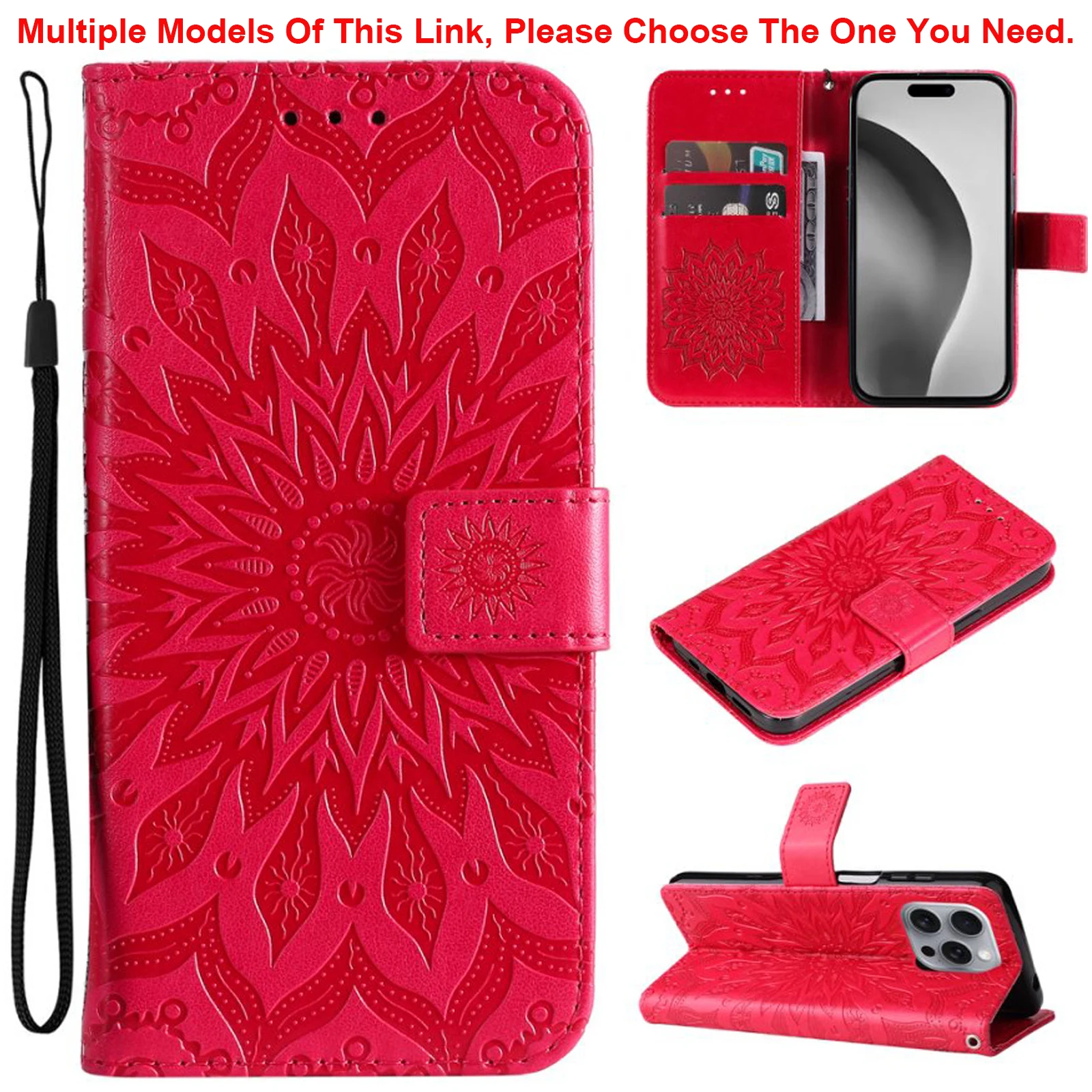 Sunflower Magnetic Wallet Leather Phone Case