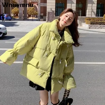 여성용 초경량 방풍 파카, 빈티지 따뜻한 다운 코트, 캐주얼 두꺼운 면 패딩 재킷, 스노우 웨어, 루즈 코트, 겨울