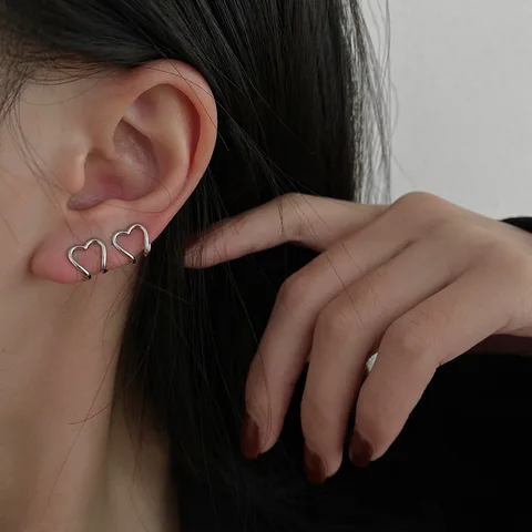 Heart Nose Cuff 2022 Fake Piercing Ear Clips Fake Cuff Nostril Jewelry Clip on Nose Rings Also Can Be Ear Cuff Nose Ring