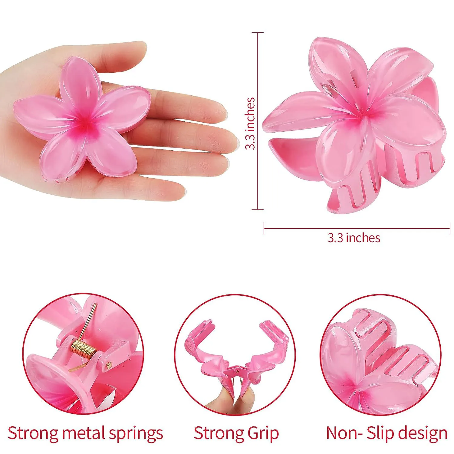 Bloem Klauw Clips 6 Stuks Grote Haar Klauw Clips Voor Dik Haar Hawaiian Haarclips 3.3 Inch Medium Klauw Clips