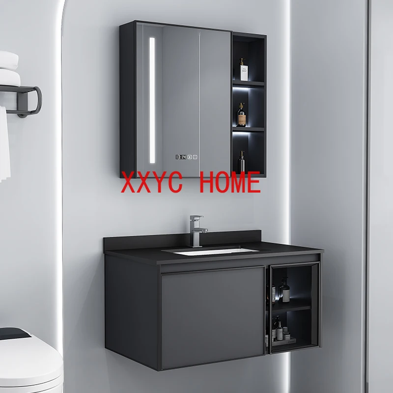 Set Completo Di Lusso Armadi Lavabo Lavabo Da Appoggio Nero Armadi Da Bagno Rubinetti Appesi Mobili Da Bagno Mobili Ausiliari