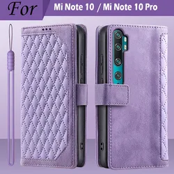 Deluxe Leather Wallet Phone Cover with Card Slots for Xiaomi Mi Note 10/10 Pro (Style 1 Purple)