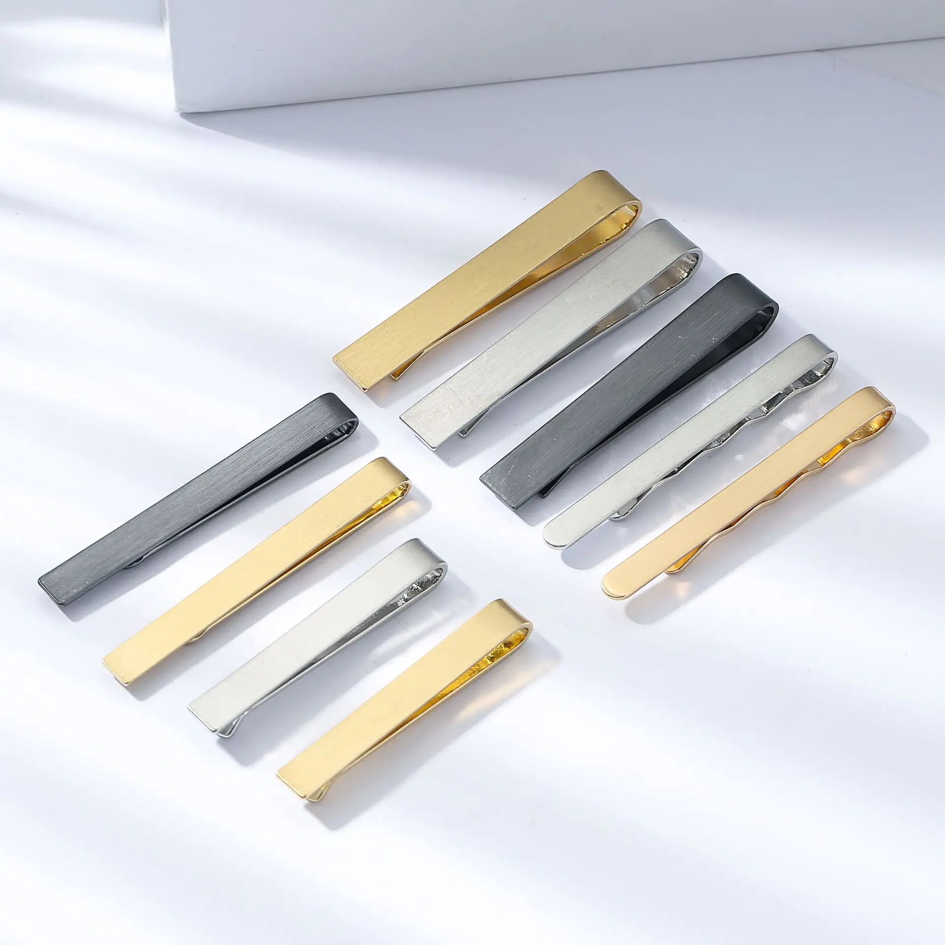 thumbnail image 2 of AMITER Mens Classic Tie Clips For Men Silver Initials D Tie Bar Skinny 2 of 10