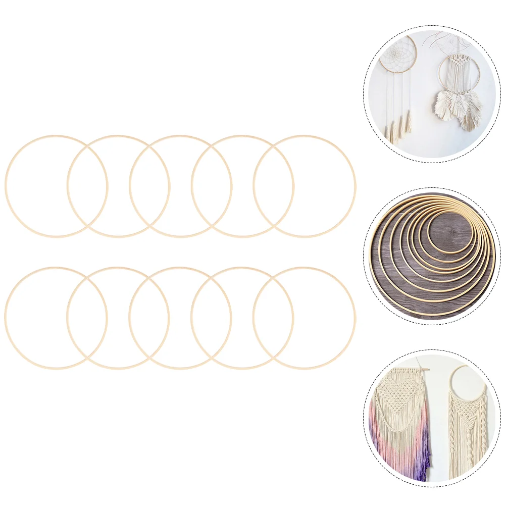 

10 Pcs Dreamcatcher Bamboo Embroidered Inner Circle DIY Craft Hoop Wooden Ring Cross Stitch Supply Rings for Floral