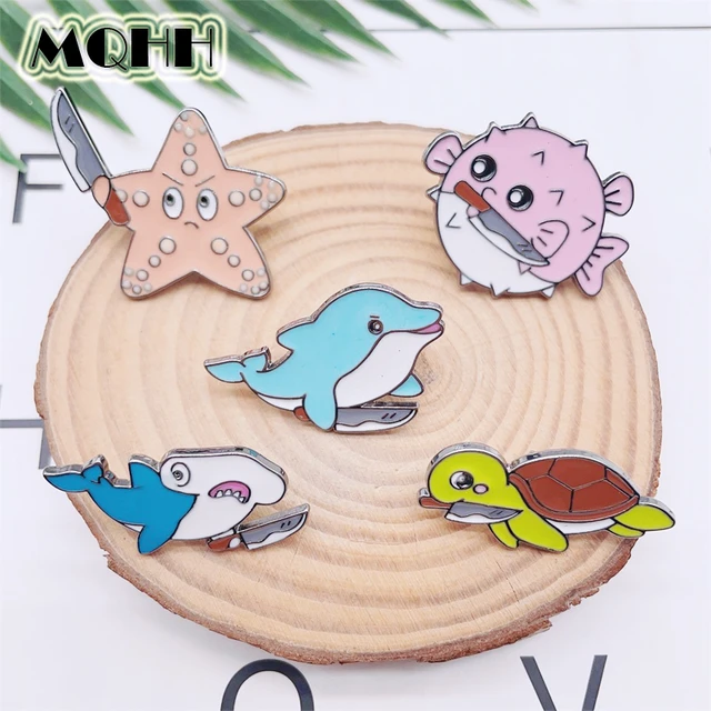 Sea Turtle Octopus Animals Enamel Pins Kids Brooches On Clothes Holiday  Gift Shoolbag Badges - Brooches - AliExpress