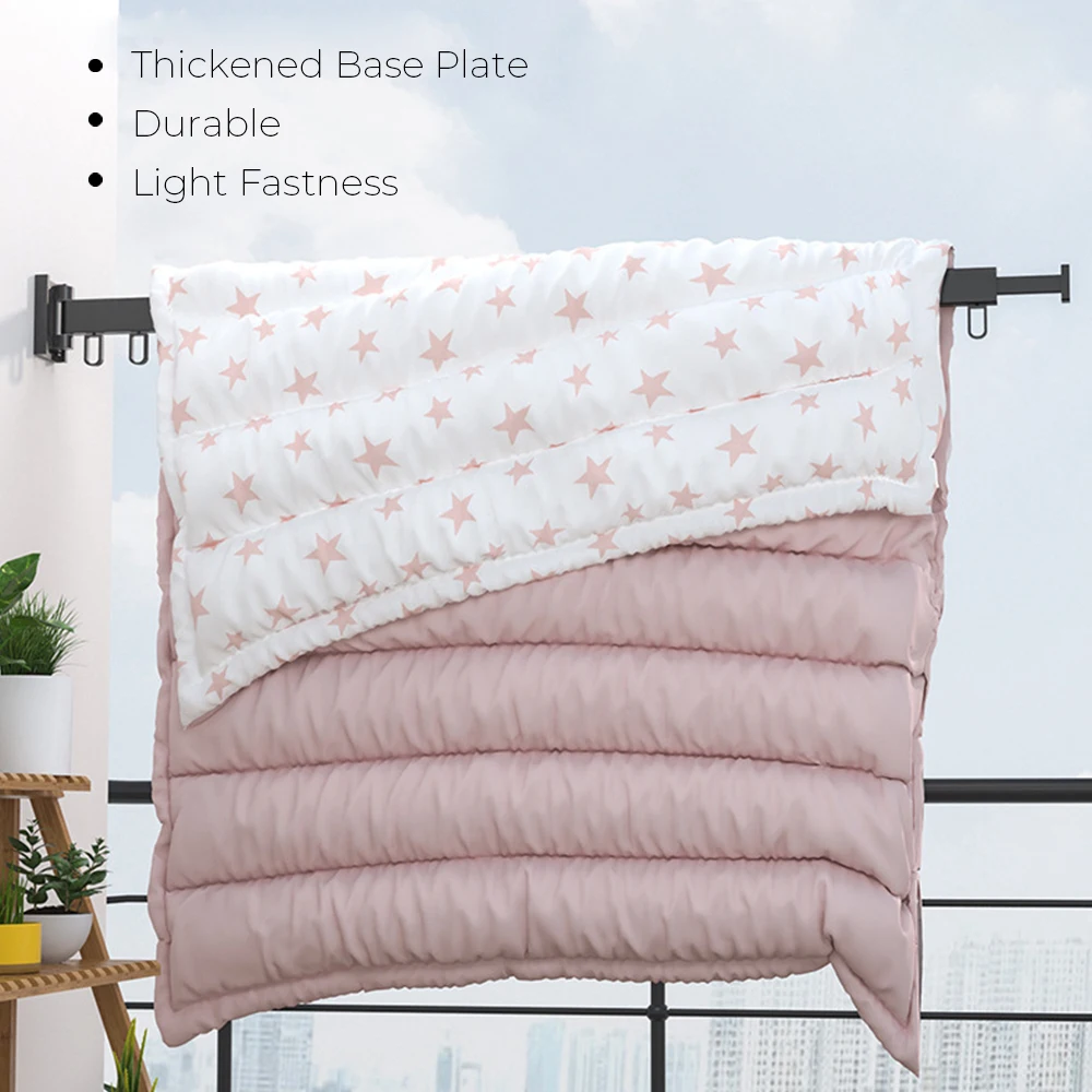 Retractable Cloth Drying Rack Folding Clothes Hanger Aluminum Indoor and Outdoor Wall Mount Space Saving 6
