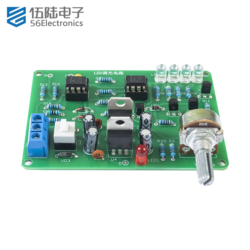 PCB Board Assembly LED Dimming Electronics Teaching Practical Training Circuit Board Soldering Kits