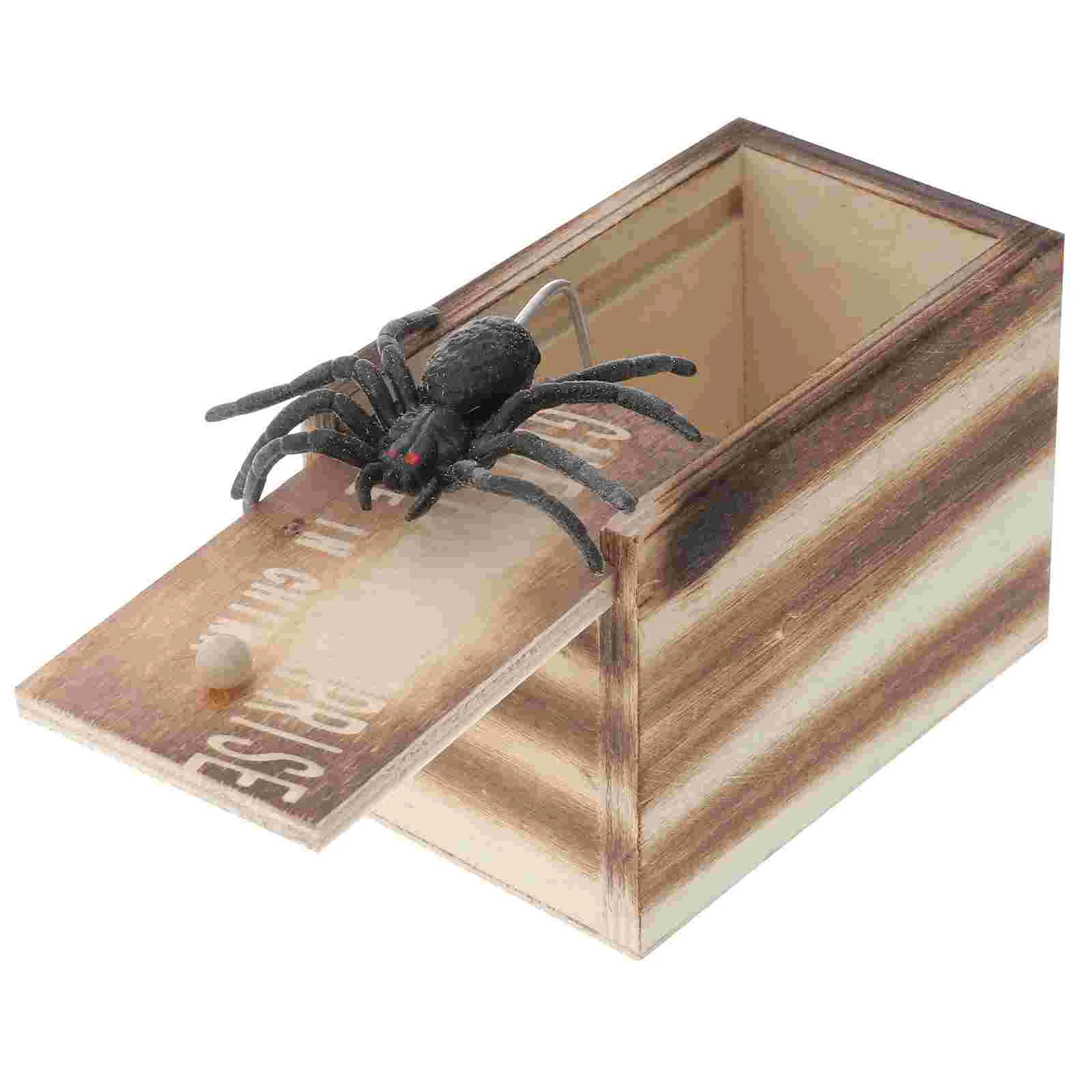 

Spider Box Wooden Scare Box Surprise Joke Box Kids Birthday Party Props Gifts