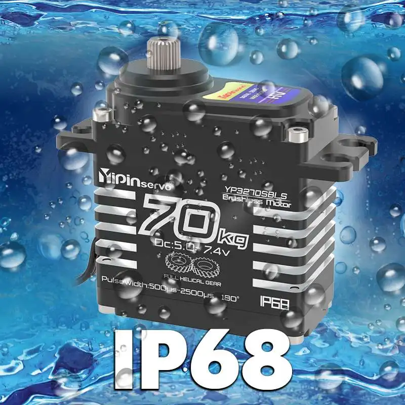 YP3270BLS 70KG High Torque High Voltage Metal Gear Digital Servo IP68 Brushless Motor Servos for 1/10 1/8 TRX6 scx10 RC Crawler