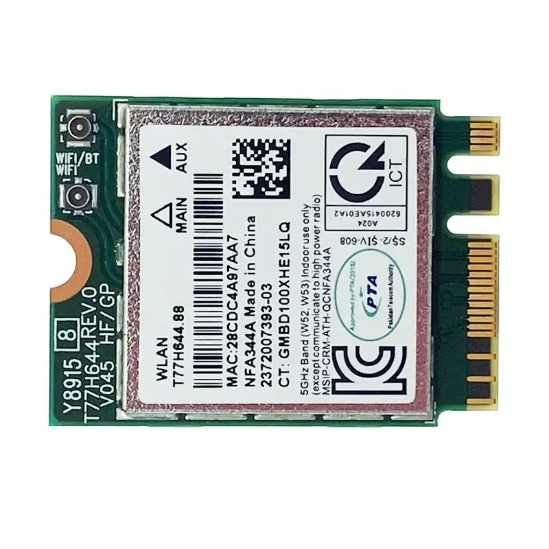 무선 AC Wi-Fi 어댑터 QCNFA344A NFA344A 802.11ac 867Mbps Wi-Fi 듀얼 밴드 + BT4.1 블루투스 4.1 NGFF 카드