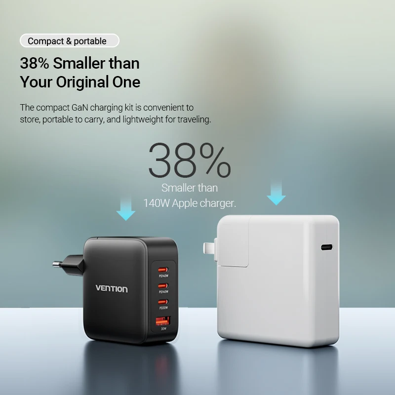 Vention GaN 140W , USB CŸ, PD3.1   , ƺ ,  15 º, 4.0 3.0 ޴ 