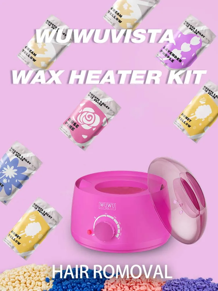 Description Picture 2 of itemWaxing Kit WUWUVISTA Hair Removal Wax Kit Wax Melt Warmer Waxing Beads Face/Brazilian/Full Body/Bikini/Sensitiive skin(23 items)