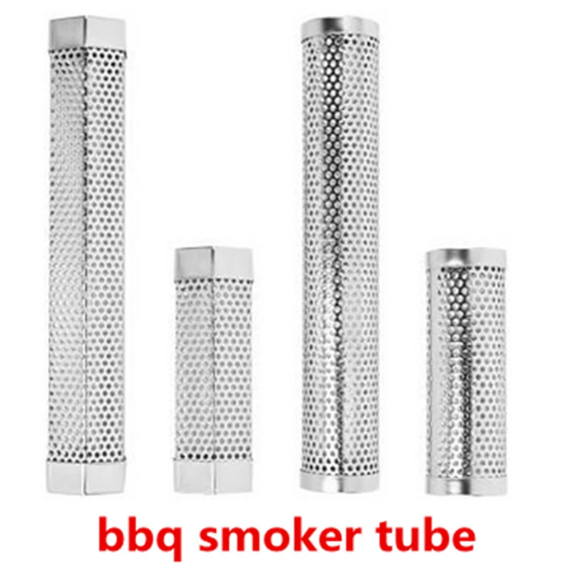 Smoker accessories stainless steel tube perforated mesh filter gadget generator pellet smoking for BBQ