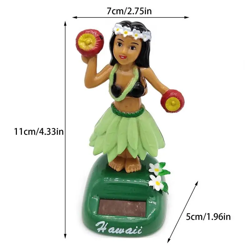 Car Dashboard Decorations Solar Dancing Figure Toy Hawaiian Shaking Head Dancer Girl Dashboard Hawaii Dancing Girl Decorations 6