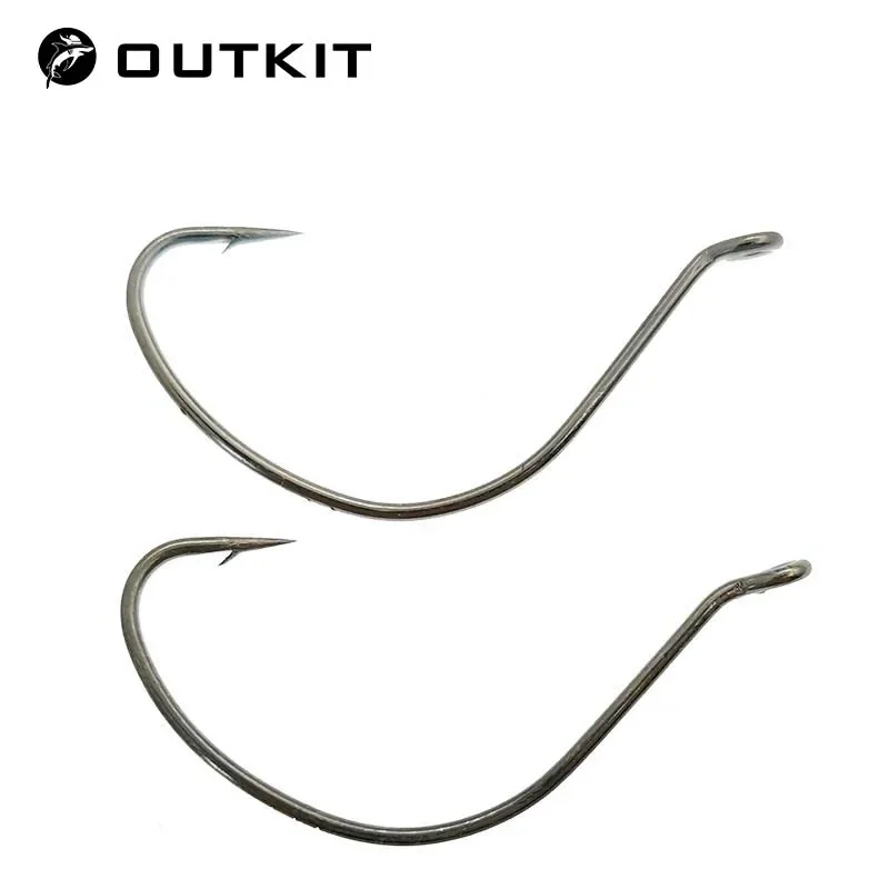 10 hameçons wide gap pour montages wacky rig et neko rig avec leurres senko - Hameçons acier carbone