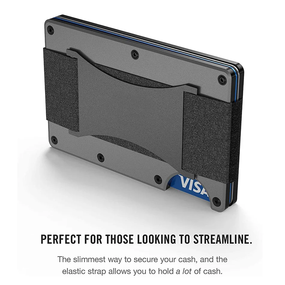 Carbon Fiber Metal Minimalist Slim Credit Card Holder Wallet Carteira Cartera Tarjetero Hombre RFID Bank Cardholder Case For Men