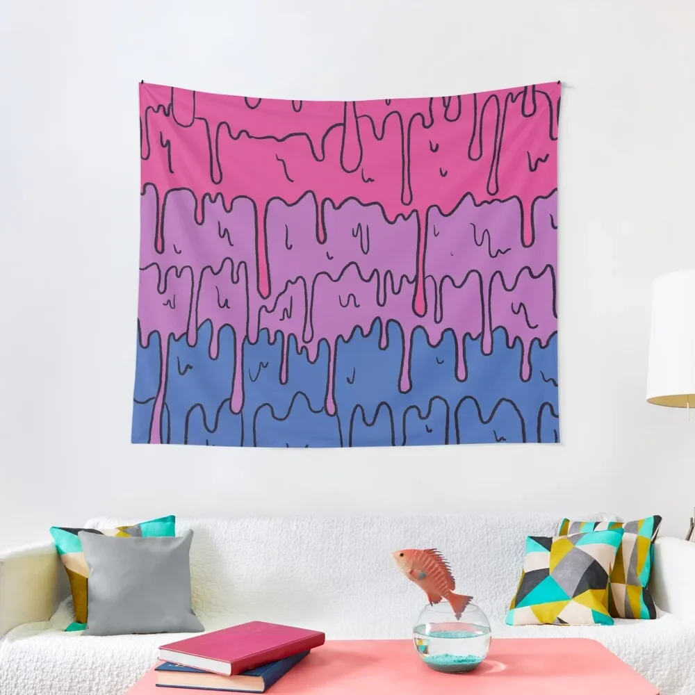 

Pastel Kawaii Melting Bisexual Pride LGBTQ Design Tapestry Room Decorations Aesthetic Decoration Home Tapestry