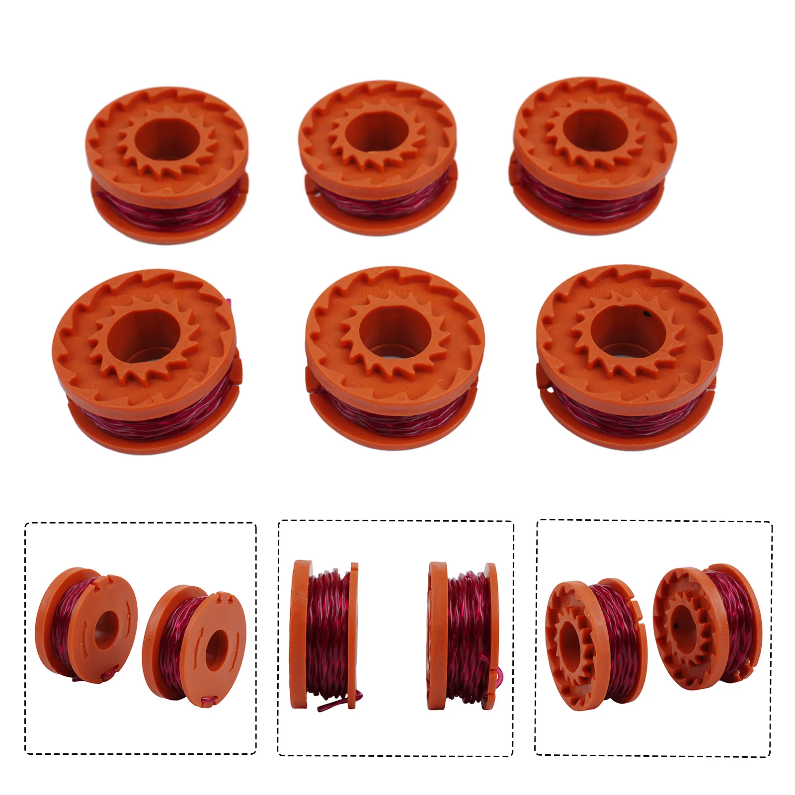 

6 Pack String Trimmer Spool & Line For WORX GT / WG WG150E / WG150E.1-3 / WG151E / WG155E / WG157E / WG163E Lawn Trimmer Thread