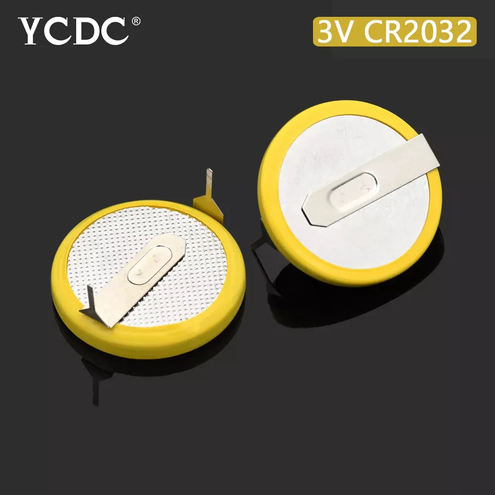 CR2032 3V Tabs 2 Pins Solder Foot Soldering Welding Battery Coin