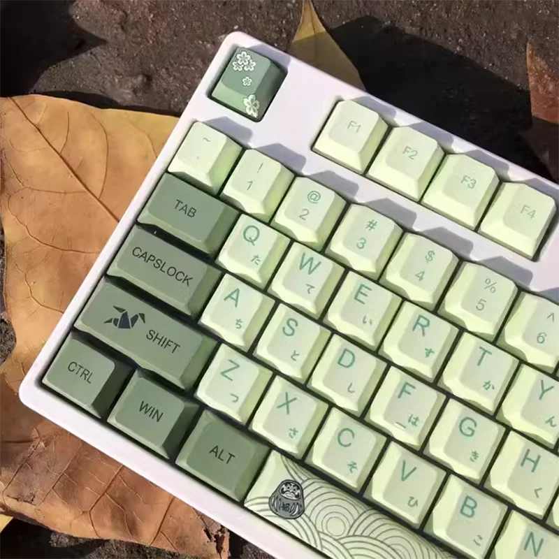 127 Key Cherry Profile PBT Keycaps Matcha Green Japanese Keycap For Mx Switch Mechanical Keyboard Dye-Subbed Sublimation Key cap