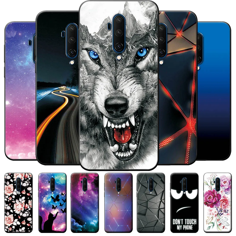 Per Oneplus 7 Pro Case One Plus 7T Pro Cover Custodia Antiurto Per Telefono Per 1 + 7 Pro Fundas Per 1 + 7T Pro Black Silicone Tpu Coque
