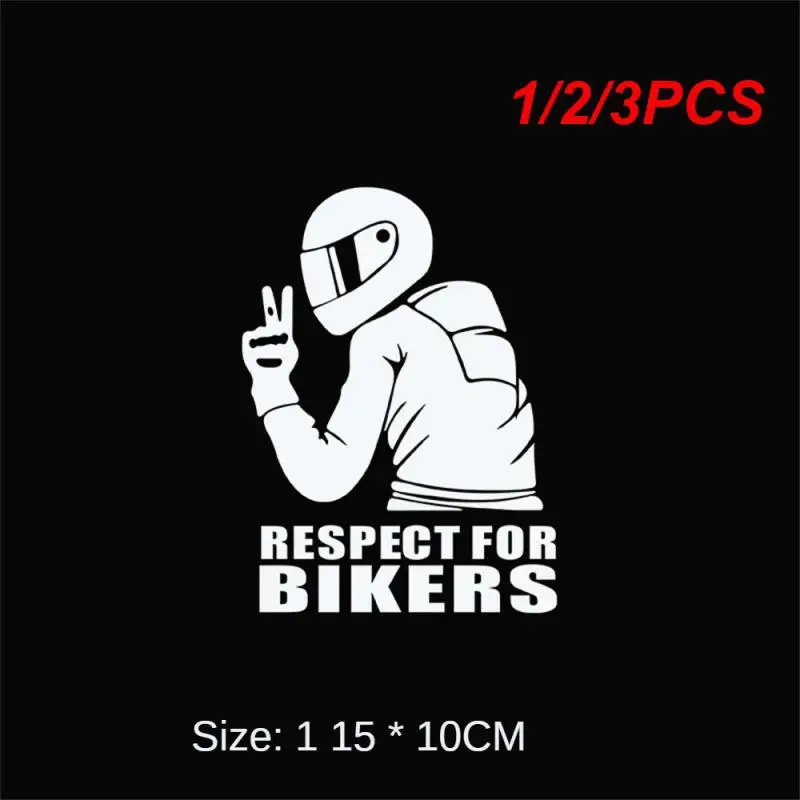 

1/2/3PCS Car Sticker 3D Respect for Bikers Auto Stickers 20*13cm Funny Motorcycle Car Styling Vinyl Decals On Car