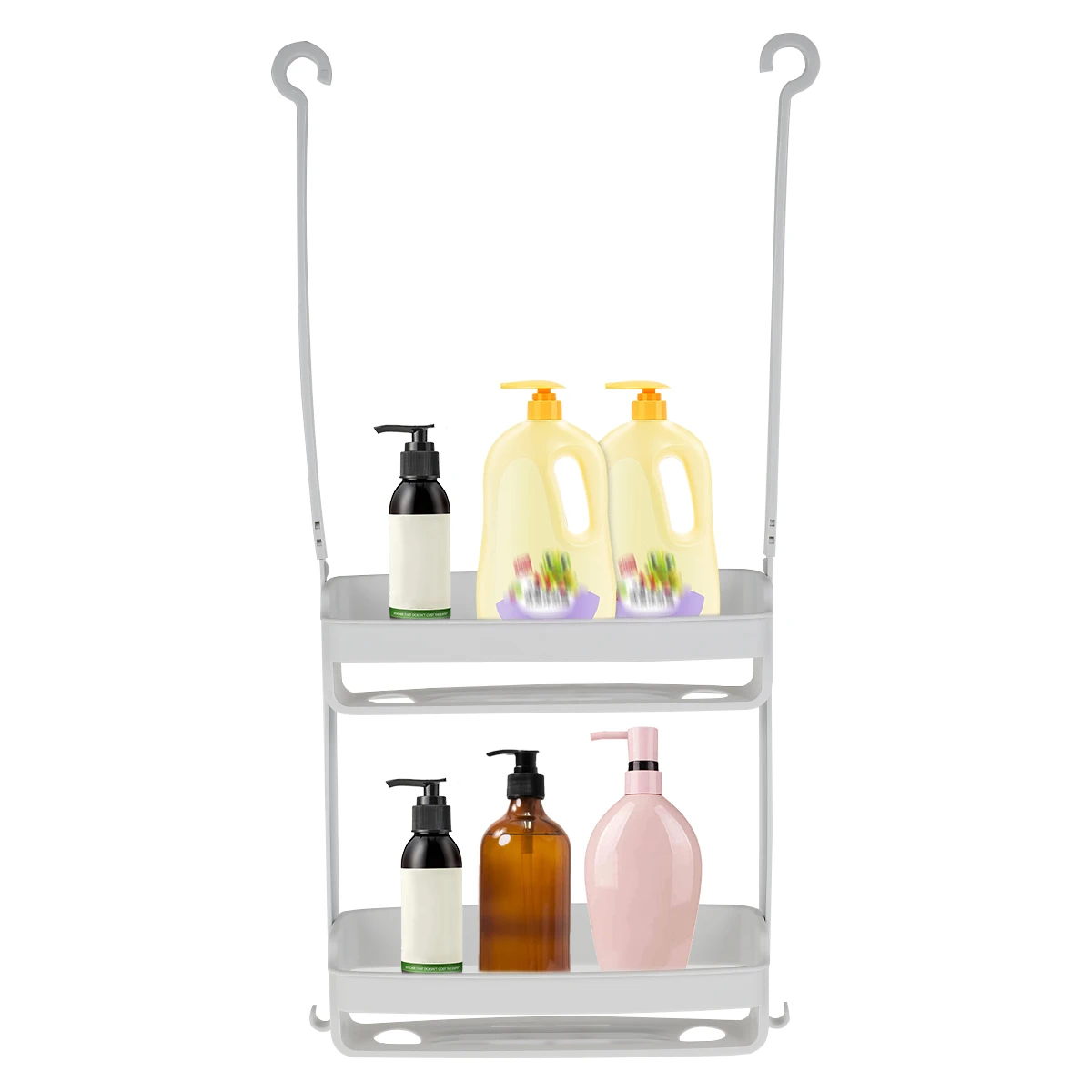 Bathroom Hanging Shower Caddy Over Shower Head Organizer, Shower Organizer  with Hooks, Anti-Swing Over the Shower Head Caddy - AliExpress