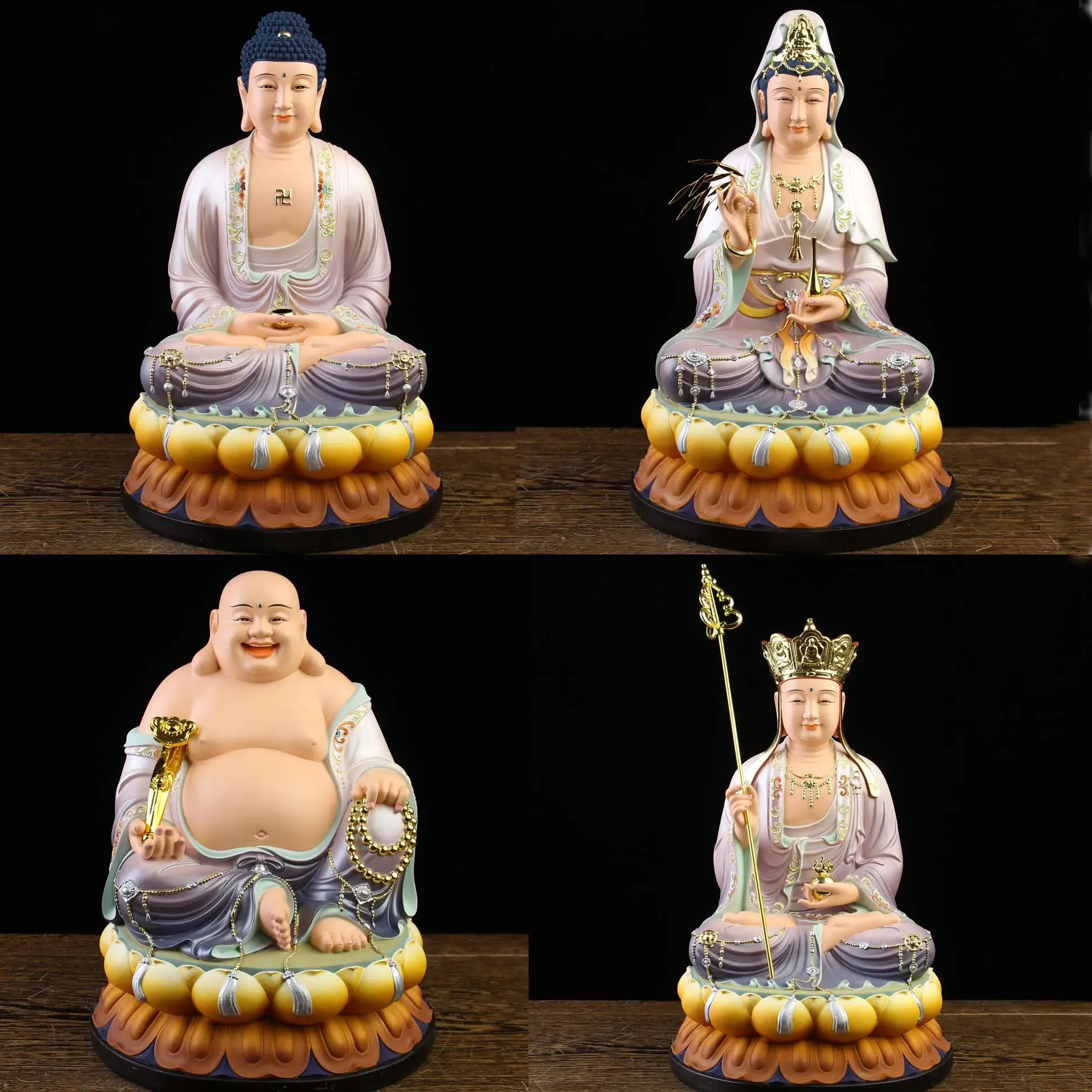 

Хорошая оптовая продажа статуй Будды Sakyamuni Maitreya God богатство гуанин дизанг pusa поклонение Будде эффективный талисман
